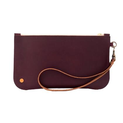 Rustico AC0223-0004 Brooklyn Leather Clutch for Unisex, Burgundy