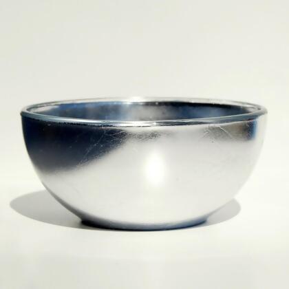 Red Pomegranate Collection 8418-2 6 in. Gilt Gilded Glass Side Bowl, Silver 