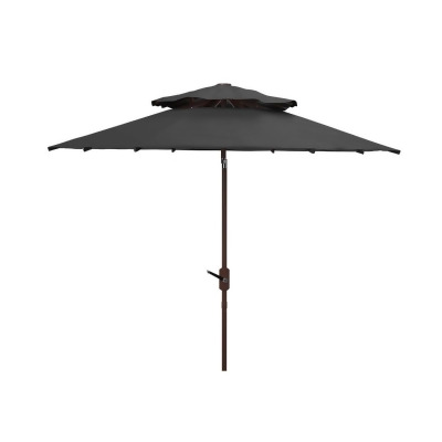 Safavieh PAT8201D 9 ft. Lorenia Double Top Umbrella, Black 