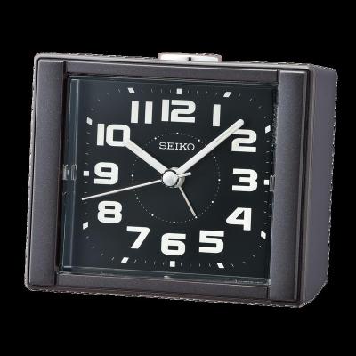 Seiko QHE189KLH Aoki Square Alarm Clock, Metallic Black 