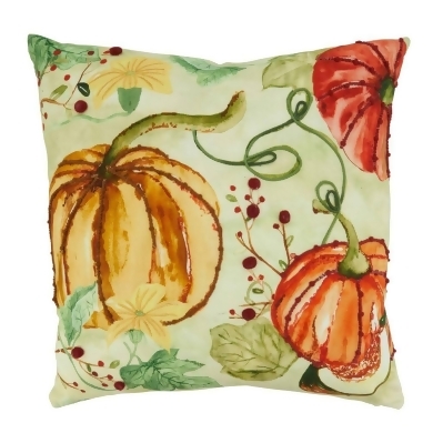 Saro Lifestyle 626.M18SP 18 x 18 in. Pumpkin Design Throw Pillow with Poly Filling, Multi Color 