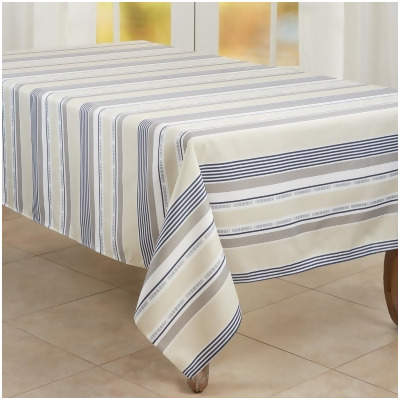 Saro Lifestyle 6496.KH65180B 65 x 180 in. Striped Oblong Tablecloth, Khaki 