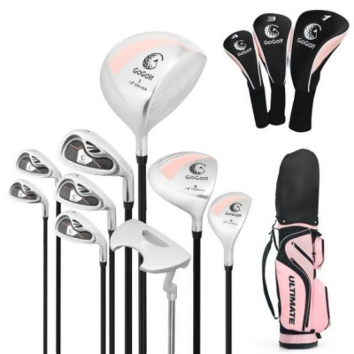 Total Tactic SP37408PI Women Complete Golf Club Set with Alloy Driver, Pink - 10 Piece 