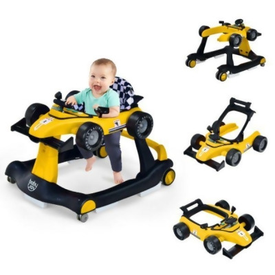 Total Tactic BC10021YW 4-in-1 Foldable Activity Push Walker with Adjustable Height, Yellow 