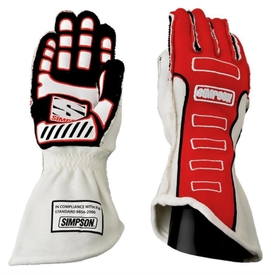Simpson Safety SIM21300LR-O Outer Seam Competitor Gloves, Red - Large 