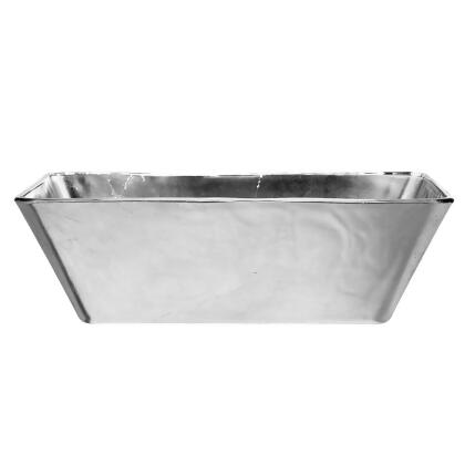 Red Pomegranate Collection 8420-2 13 in. Gilt Gilded Glass Rectangular Bowl, Silver 