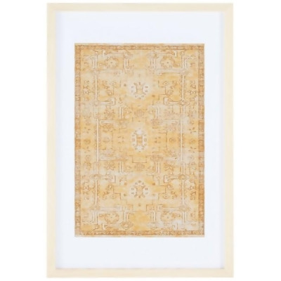 Safavieh WLA1004A 25 in. Renaldi Framed Textile Wall Art, Gold 