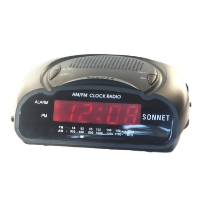 Sonnet Industries R-1662B Compact Radio Clock, Black 