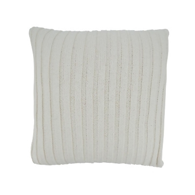 Saro 13120.I20SC 20 in. Knit Design Square Throw Pillow Cover, Ivory 