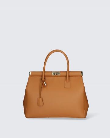 Brown Plain Ladies Italian Leather Bag