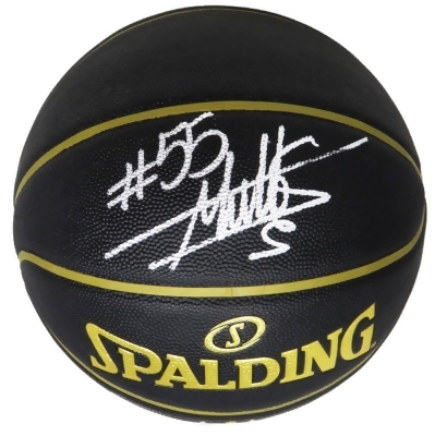 Schwartz Sports Memorabilia MUTBSK203 Dikembe Mutombo Signed Spalding Elevation NBA Basketball, Black 