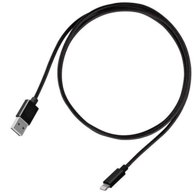 SilverStone Technologies CPU03J-1000 1 m Reversible USB-A to to Lightning Cable Apple MFi Certified, Jet Black 