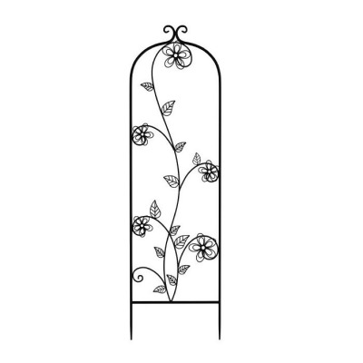 Pure Garden 50-LG5080 Decorative Lattice Metal Panel Garden Trellis, Black 