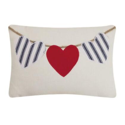 Peking Handicraft 24AAT52C12OB 8 x 12 in. Valentine Heart Applique Blown Filled Pillow, Pack of 3