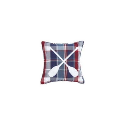 Peking Handicraft 24AAT16C10SQ 10 x 10 in. Picnic Plaid Oars Embroidered Blown Filled Pillow, Pack of 5 