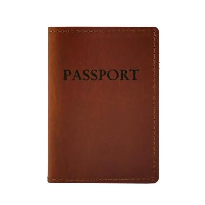Rustico AC0160-0002 Leather Passport Cover for Unisex, Saddle 