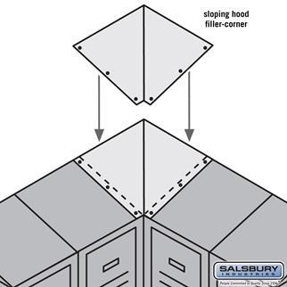 Salsbury 77872TN 12 in. Sloping Hood Filler Corner for Metal Locker, Tan 