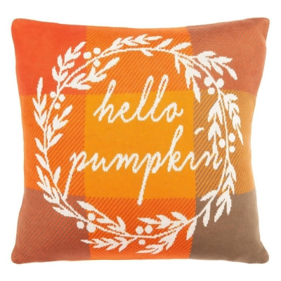 Safavieh HOL3213A-1818 18 x 18 in. Hello Pumpkin Pillow, Orange 
