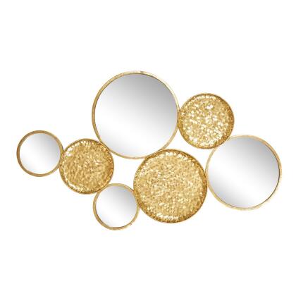 Sagebrook Home 13893-01 39 in. Metal Mirrored Wall Decor, Gold 