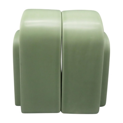 Sagebrook Home 18416-03 7 in. Ceramic Arch Bookends, Green - Set of 2 