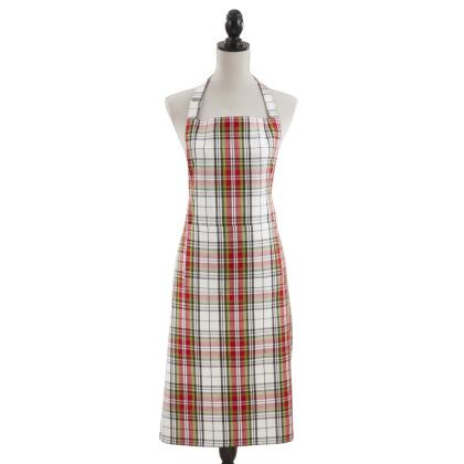 Saro Lifestyle 8051.M2436 24 x 36 in. Rich Plaid Design Kitchen Apron, Multi Color 