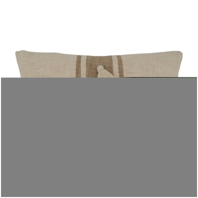 Saro Lifestyle 5004.N1220BD 20 in. Striped Tassel Square Down Filled Pillow, Natural 