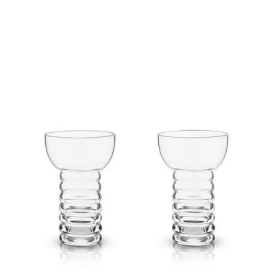 Viski 6430 12 oz Raye Pearl Diver Cocktail Glass, Clear - Set of 2 