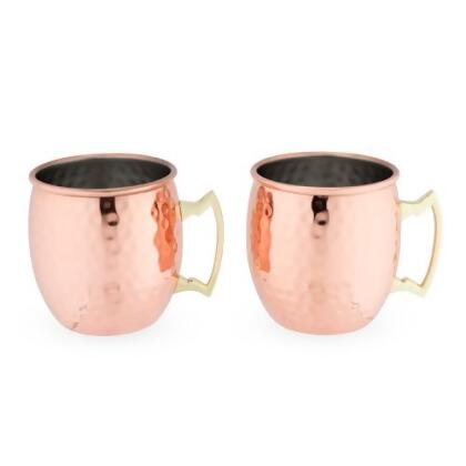 True 7175 Hammered Moscow Mule Copper Mug, Copper - Pack of 2 