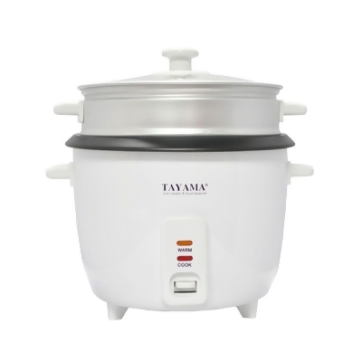 Tayama RC-3 3 Cup Rice Cooker with Steam Tray, White 