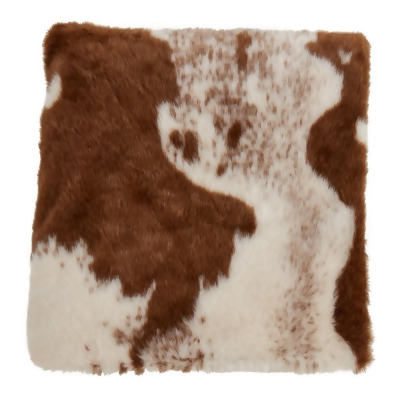 Saro Lifestyle TH471.BR5060 50 x 60 in. Faux Fur Cow Hide Throw, Brown 