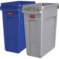 Rubbermaid Commercial Slim Jim Vented Container, Blue