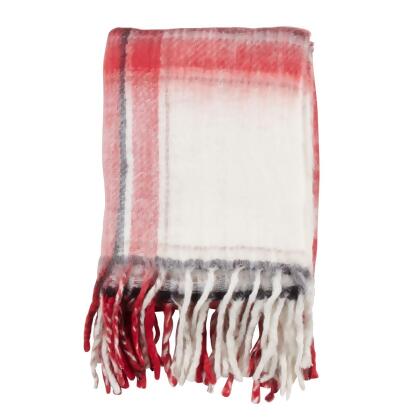 Saro Lifestyle TH368.R5060B 50 x 60 in. Plaid Design Throw Blanket, Red 