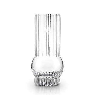 Viski 9540 Raye Deco Highball Glasses, Clear - Set of 2 