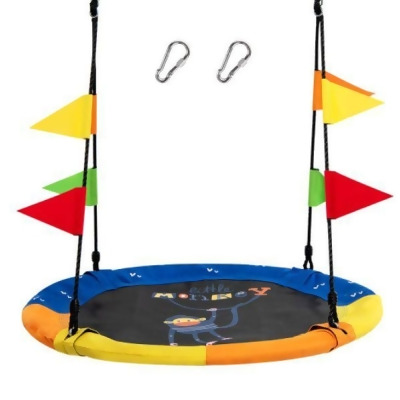 Total Tactic NP10153 40 in. Flying Saucer Tree Swing with Hanging Straps Monkey, Yellow 