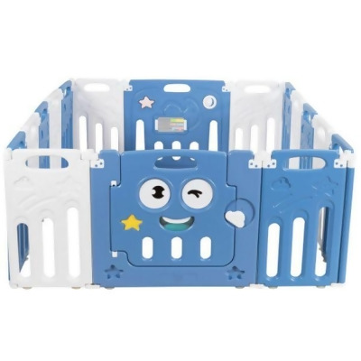 Total Tactic BB5571BL 16-Panel Foldable Baby Playpen Kids Activity Centre, Blue 