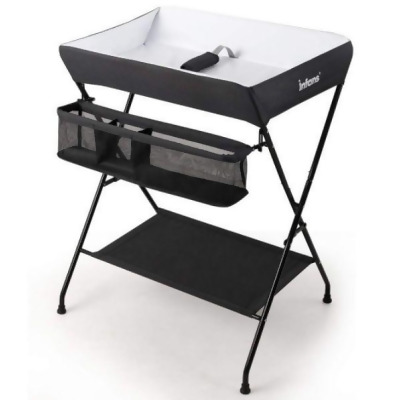 Total Tactic BB5402BK Portable Infant Changing Station Baby Diaper Table with Safety Belt, Black 