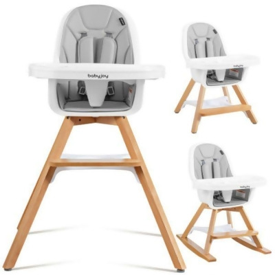 Total Tactic BB5581HS 3-in-1 Convertible Wooden Baby High Chair, Gray 