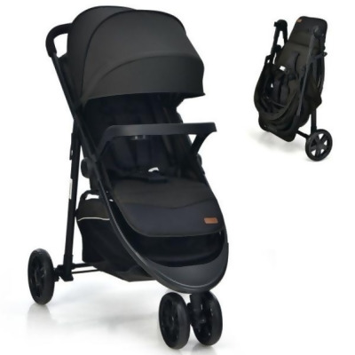 Total Tactic BC10045US-BK Baby Jogging Stroller with Adjustable Canopy for Newborn, Black 