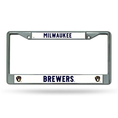 Rico Industries 6734579685 Major League Baseball Milwaukee Brewers License Plate Frame, Chrome 