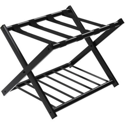 Total Tactic HW61694-1 Folding Metal Luggage Rack Suitcase with Shelf, Black 