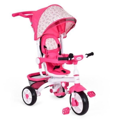 Total Tactic BB4691PI 4-in-1 Detachable Baby Stroller Tricycle with Round Canopy, Pink 