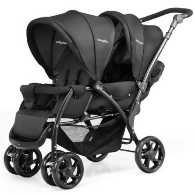 Total Tactic BB5638BK Foldable Lightweight Front Back Seats Double Baby Stroller, Black 