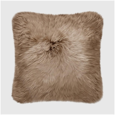 THE MOOD MDL222218 RUSTIC SHEEPSKIN 22X22 PILLOW, TOFFEE BROWN 