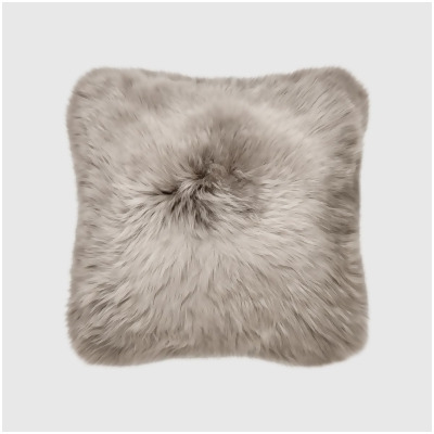 THE MOOD MDL236104 CLASSIC SHEEPSKIN DOUBLE-SIDED 18X18 PILLOW, TAUPE 