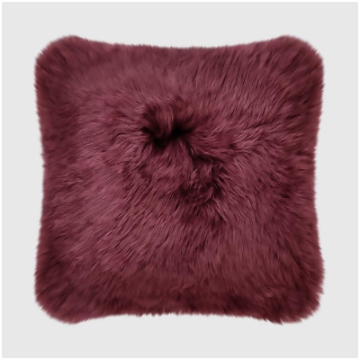 THE MOOD MDL222307 ECLECTIC SHEEPSKIN 22X22 PILLOW, BURGUNDY 