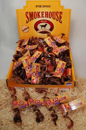 Smokehouse 078565854642 Porky Pizzle Twists Dog Chew Shelf Display Box, 100 Count 