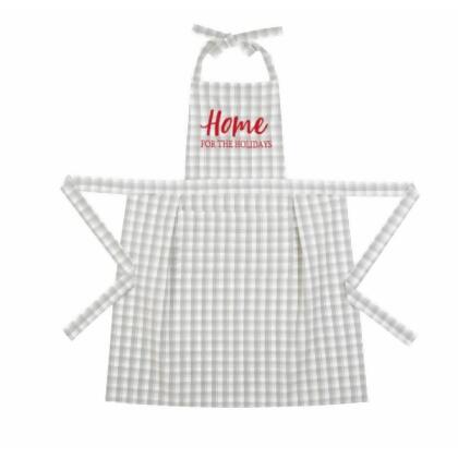 Peking Handicraft 02AAT36C 28 x 34 in. Gray Plaid Home Apron, Pack of 2 