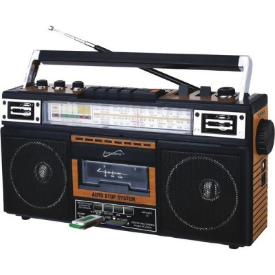 Supersonic SC-3201BT-WD 4 Band Cassette Radio, White 