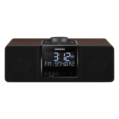 Sangean RCR40 AM-FM RDS RBDS Digital Tuning Clock Radio with Bluetooth Playback, Dark Walnut 