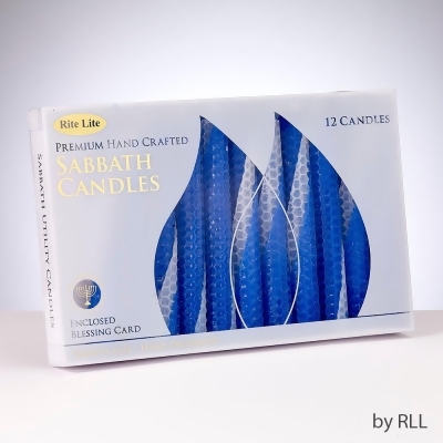 Rite Lite C-16-BW 5.5 in. Premium Blue Honeycomb Beeswax Shabbat Candles, 12 Piece 